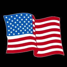 Fully Reflective Waving American Flag Fire Car Decal Fire Ems Multiple Sizes
