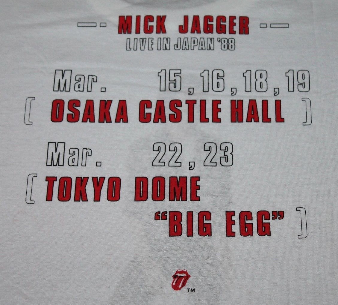デッドストック】ミック・ジャガー ツアーTシャツ 80s