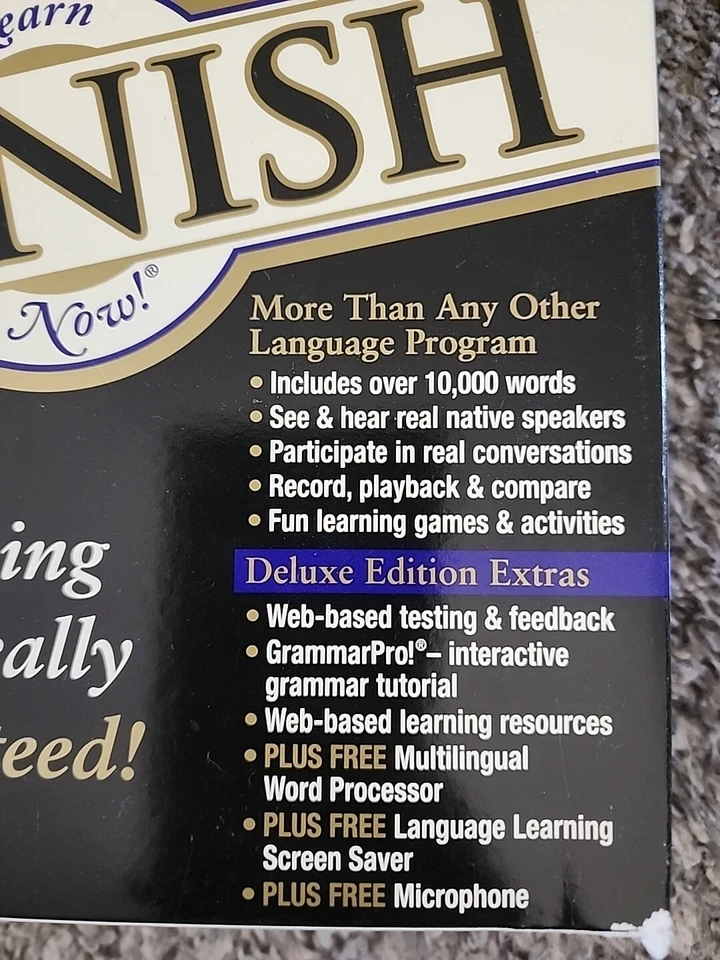 Learn Spanish Now! Windows/Mac CD-Rom Transparent Language Deluxe Ed Microphone - Image 2 of 4