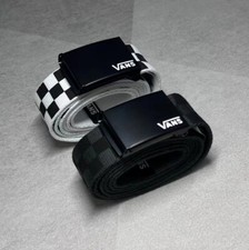 Vans Deppster Men's Classic Webbing Belt - Metal Cap with Vans Embossing, 111 cm