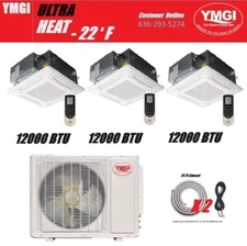 YMGI 36000 BTU Ultra Heat 3 Zone Ductless Mini Split Air Conditioner Heat Pump L
