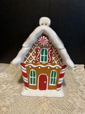 Ceramic Gingerbread House Cookie Candy Jar by Teleflora