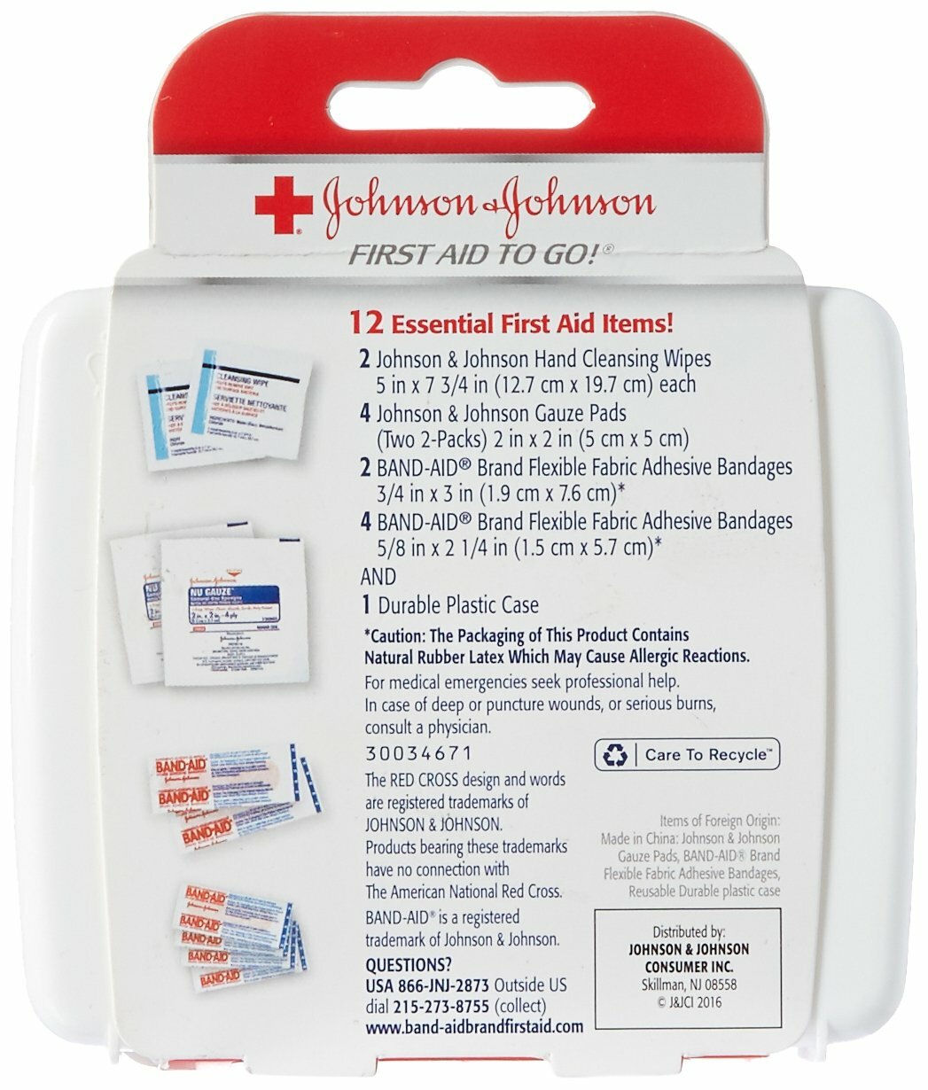 Johnson & Johnson First Aid To Go!, Emergency Travel Kit with Adhesive