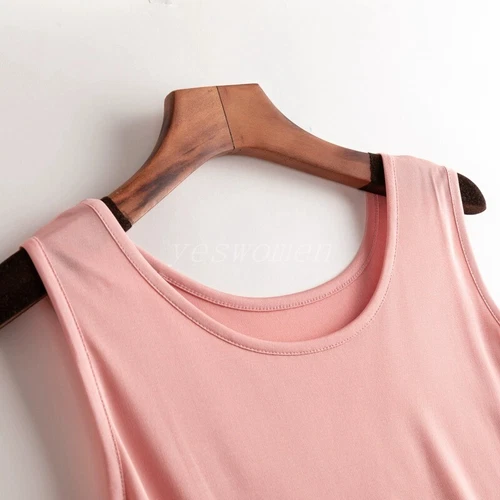Women Mulberry Silk Knit Camis Tank Top Round Neck Base Layer Shirts Camisole - Picture 9 of 35