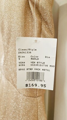 david's bridal metallic gold dress David's Bridal Gold Metallic Taupe Lace and Mesh Long Strapless Dress –  Sonderleigh main image 0