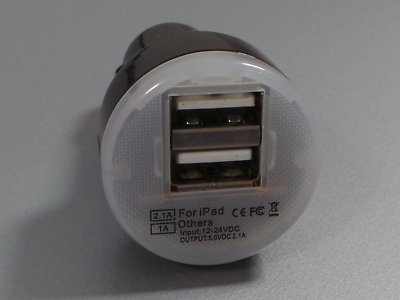 KFZ Power Adapter mit 2x USB (Buchse) 2,1A (Beleuchtet) iPhone iPad #p827