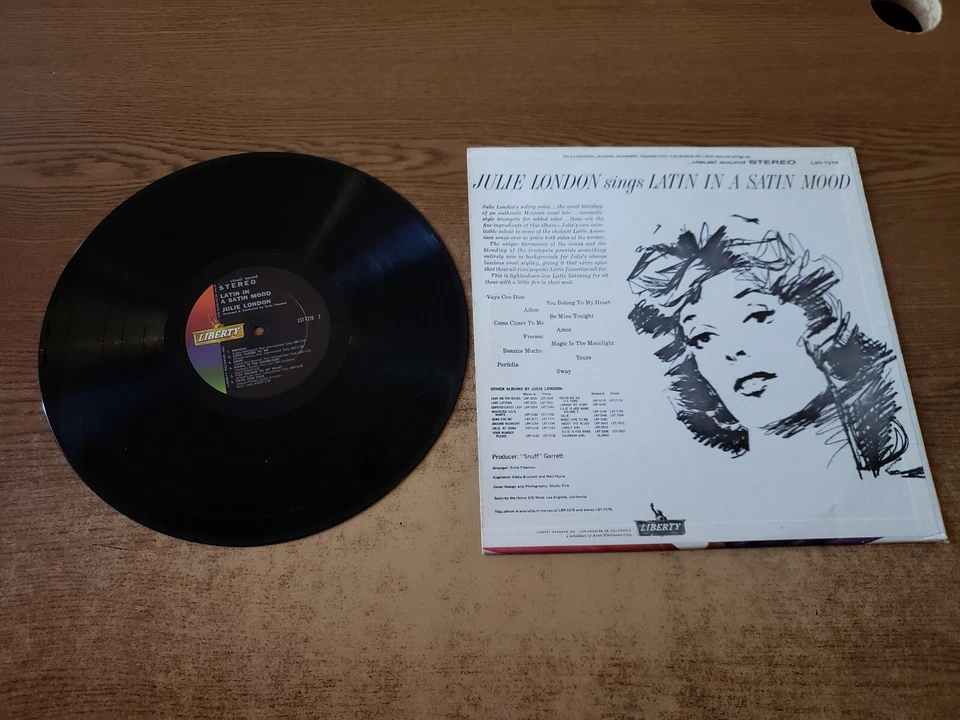 MEGARARE 1960-е ОТЛИЧНАЯ пластинка Julie London Sings Latin In A Satin Mood 7278 LP33 - Изображение 2 из 4