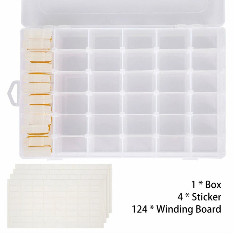 129Pcs Set Embroidery Floss Cross Stitch Organizer Storage Box Thread Bobbins AU - image 3 of 4