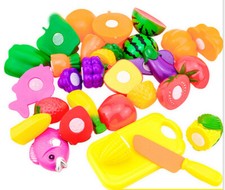 Kitchen Fruit Vegetable Food Cutting Set Pretend Role Kids Play Education Toy