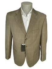Giacca uomo Confitalia, beige a quadri DROP 6 in fresco lana, sconto 70%.