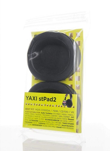 YAXI stPad2 Ricambio Pelle Orecchio Pastiglie Nero per MDR-CD900st/ATH-MSR7 New - Picture 3 of 3