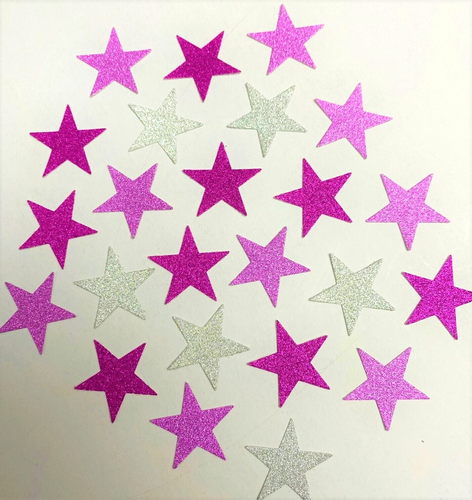 ESTRELLAS BRILLANTES FORMAS PARA HACER TARJETAS ÁLBUM DE RECORTES ROSA Y PLATA MEZCLA - Imagen 3 de 3