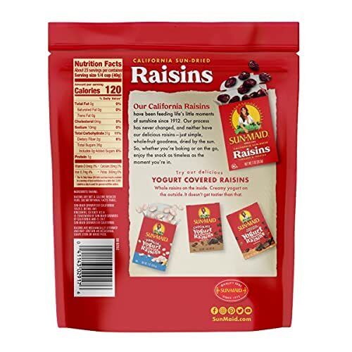 Sun-Maid California sonnengetrocknete Rosinen - (2er Pack) 32 Unzen wiederverschließbarer Beutel - getrocknet Fr - Bild 5 von 11