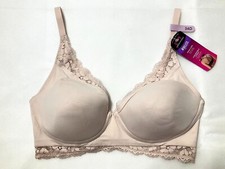 NWT Maidenform Women's 34D Pure Comfort Wireless Lace Bralette DM1190 Sandshell