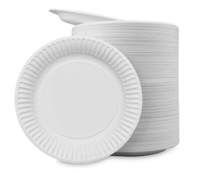 Papierteller weiß Einweggeschirr für Hochzeit Catering Partys - 6 Zoll 7 Zoll & 9 Zoll