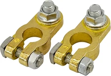 Ampper Brass Battery Terminal Connectors, Top Post Battery Terminals Clamp Set f
