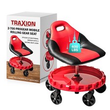 Traxion 2-700 ProGear Mobile Rolling Gear Seat W/Equipment Tray and Five All-...
