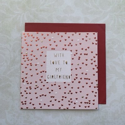 Freundin Valentinstag Karte Bauchnabel Designs Platin Made in UK