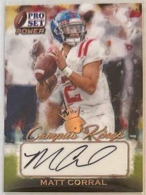 Matt Corral 2021 Leaf Pro Set Power Campus Kings Auto Ole Miss Rebels