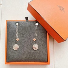 Condition HERMES Ex Libris Earrings Featured in Magazine Ayako Omasa Silver Coi