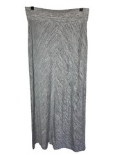 Lou & Grey Gray Space-Dye Jersey Knit Pull On Stretch Maxi Skirt M (31x42)