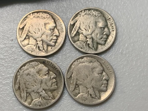1915-P, 1916-P, 1917-P, 1918-P Buffalo Nickels Good Condition SKU#36252