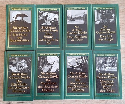 8 Bücher SHERLOCK HOLMES (Weltbild) Sir Arthur Conan Doyle, Werksausgabe, HC