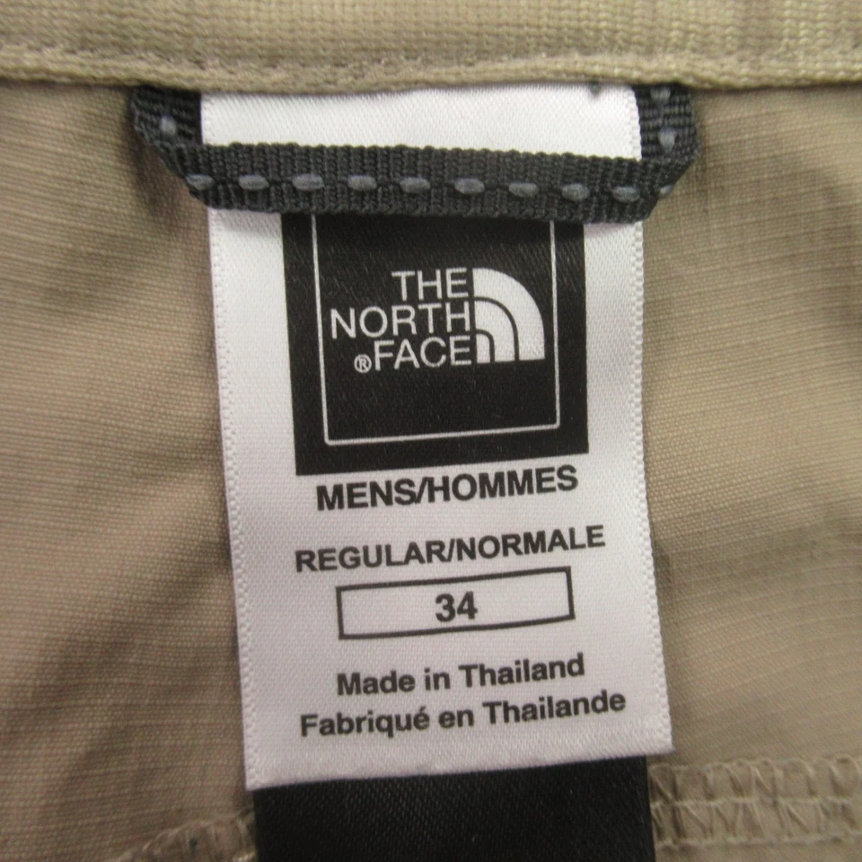 Pantalones Cortos North Face Para Hombre 34 Bolsillos Botón Ligeros Aire Libre Chino Bronceado Senderismo Foto 2 de 4