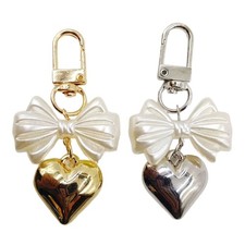 Stylish Phone Lanyard Keychain Bowknot Heart Phone Chain Keychains Decoration