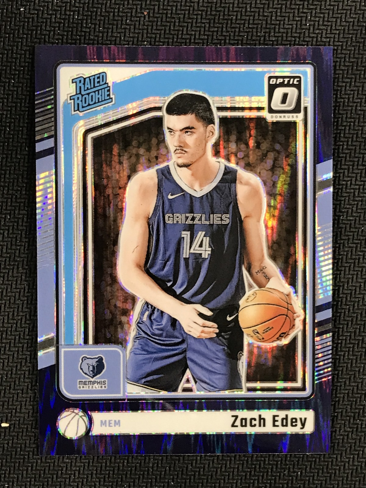 2024-25 Donruss Optic #288 Zach Edey Rookie Purple Shock Memphis Grizzlies