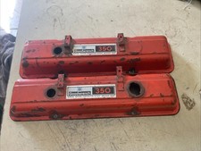Vintage Pair Gm Goodwrench Chevrolet 350 Orange Valve Covers