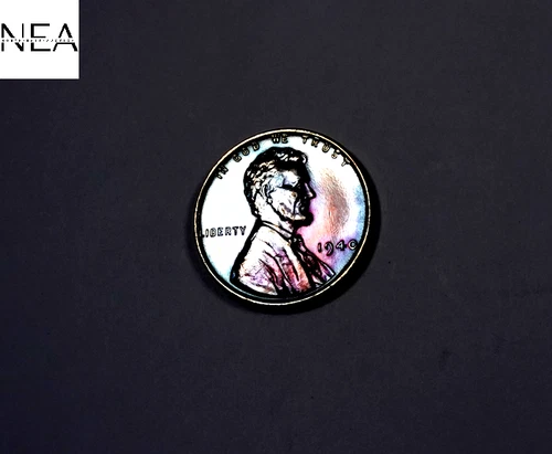 1940 Lincoln Wheat Penny Cent ~ Choice Proof Rainbow Toned ~ ZW691
