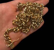 14K Gold Filled 10mm Cuban Chain 147g 28 Heavy Statement Necklace Box Clasp