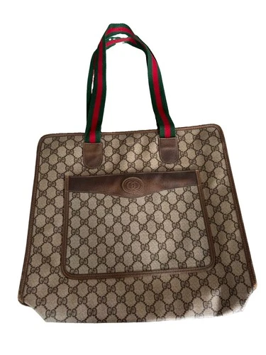 100% Authentic Vintage Gucci GG Supreme Sherry Web Tote Bag - product listing photo
