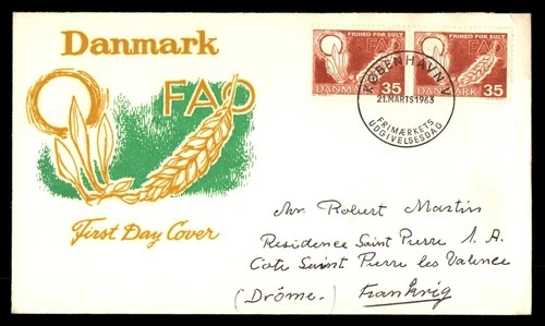 Mayfairstamps Denmark FDC 1963 Wheat FAO First Day Cover aax_05129