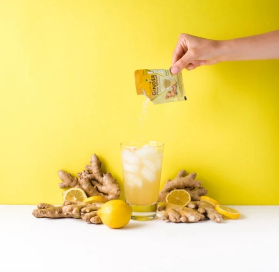 Cristales instantáneos de miel de jengibre té de limón y jengibre, 30 sobres - Príncipe de la Paz Foto 3 de 4