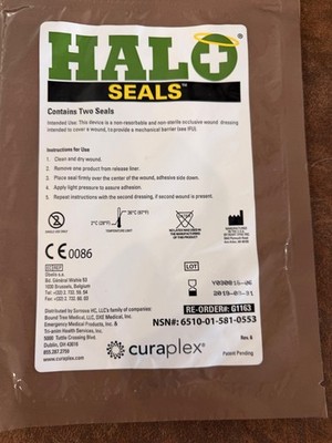 HALO Chest Seal Individual x 2 per pack, medical dressing, trauma, medic