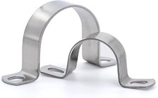 Pipe Strap Clamp Ø 1-9/16 Inch, Heavy Duty Metal U Bracket with 2 Holes