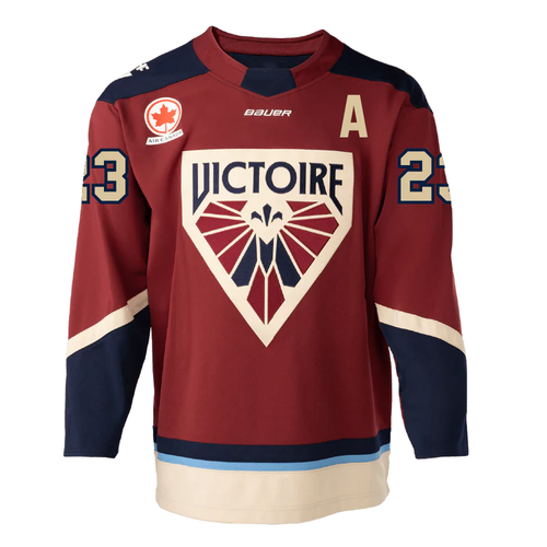 Maroon Home / Beige Away Adult / Youth Sewn Stitched Hockey Jersey NEW S-5XL - 第 28/30 張圖片