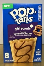 NEW KELLOGG’S GIRL SCOUTS FROSTED COCONUT CARAMEL POP TARTS 8ct