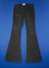 Free People Flare Jeans Bell Bottom Women 29 x 34.5 Black Pull On Elastic Waist