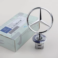 For Mercedes Benz Front Hood Ornament Mounted Standing Star Badge Emblem Logo
