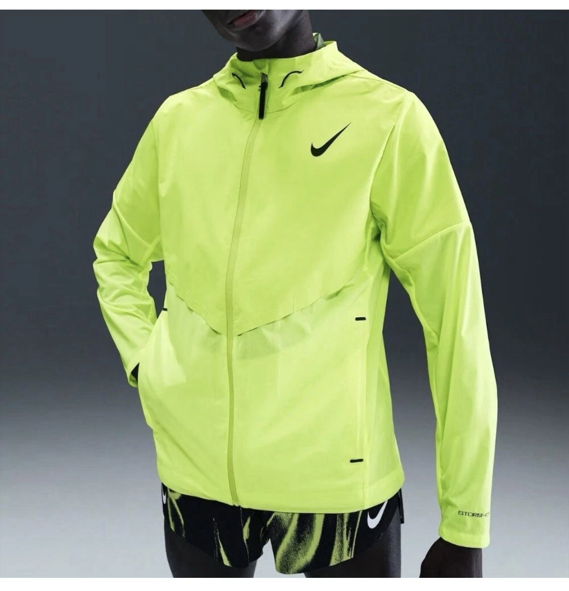 Nike Storm-FIT Run Division Full Zip Running Jacket Neon Green Men's Size M $350