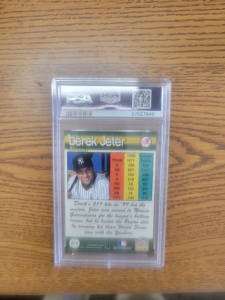 Derek Jeter 2000 Pacific Paramount Update Card #62U PSA MINT 9 HOF LOW POP - Image 2 of 2