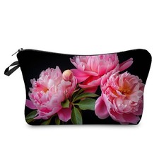 Floral Peony Cosmetic Bag for Women Cute Small Makeup Bag for Purse Travel To...