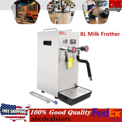 8L Commercial Milk Frother Steamer Full-Automatic Boiling Water Frothing Machine