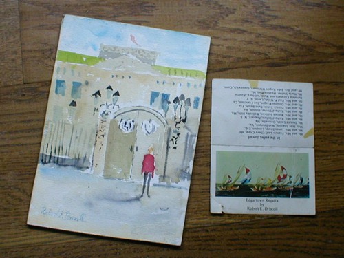 SMALL WATER COLOUR BUCKINGHAM PALACE ROBERT E DRISCOLL Jan 1982. SIGNED