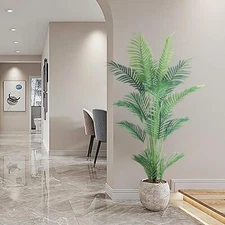 Colourtree Artificial Palm Tree,Faux Areca Palm Plant with Real Touch Leaves