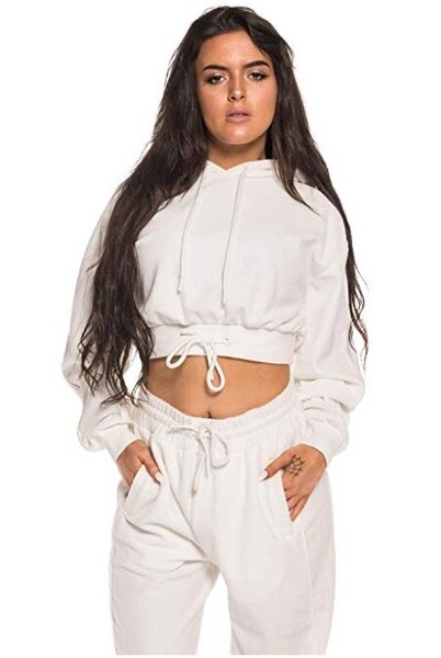 Grimey Sudadera Chica Hazy Sun Velour Crop Hoodie FW18 White