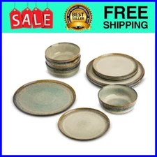 Yellowstone 12-Piece Ceramic Dinnerware Set, Kayce Collection